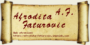 Afrodita Faturović vizit kartica